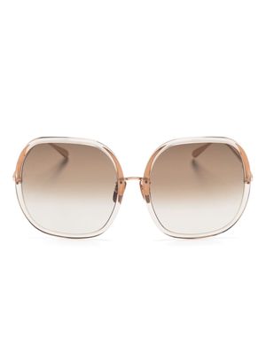 Linda Farrow Ceclia oversize round-frame sunglasses - Neutrals