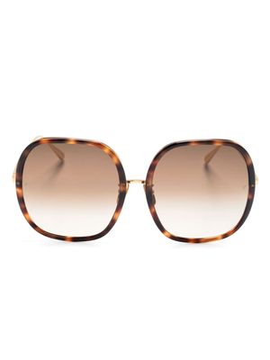 Linda Farrow Ceclia round-frame tortoiseshell-effect sunglasses - Brown
