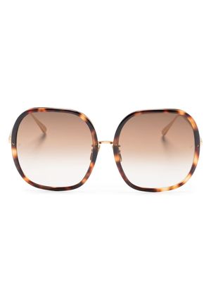 Linda Farrow Celia oversize-frame sunglasses - Brown