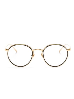 Linda Farrow Comer round-frame glasses - Gold