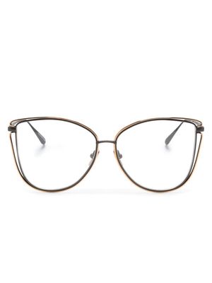 Linda Farrow Dinah butterfly-frame glasses - Gold