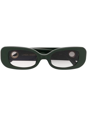 Linda Farrow eyelet-embellished oval-frame sunglasses - Green