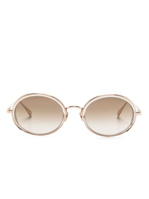 Linda Farrow Finn oval-shape sunglasses - Gold