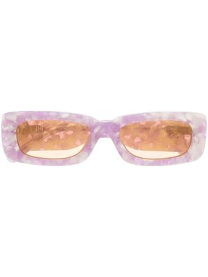 Linda Farrow marbled logo-plaque sunglasses - Purple