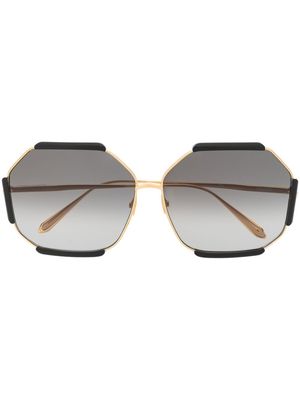 Linda Farrow Margot oversize-frame sunglasses - Gold