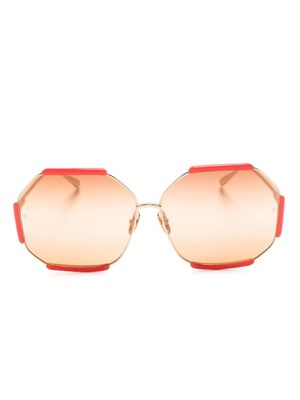 Linda Farrow Margot oversize-frame sunglasses - Red