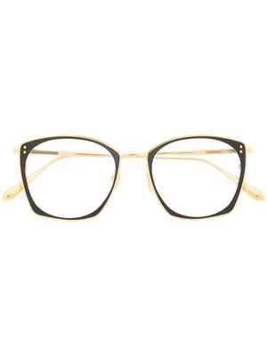 Linda Farrow Milo square-frame optical glasses - Gold