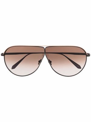 Linda Farrow oversized pilot-frame sunglasses - Brown