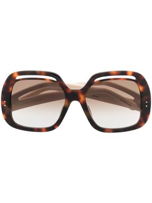Linda Farrow oversized tortoiseshell-effect sunglasses - Brown