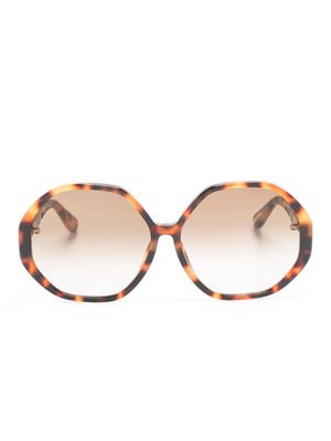 Linda Farrow Paloma geometric-frame sunglasses - Brown