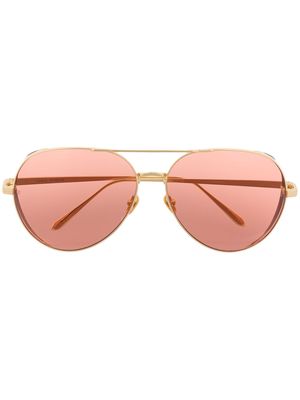 Linda Farrow pilot-frame sunglasses - Gold