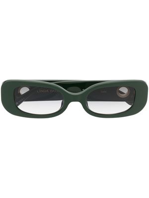 Linda Farrow rectangle-frame tinted sunglasses - Green