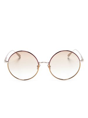 Linda Farrow round-frame metallic sunglasses - Gold