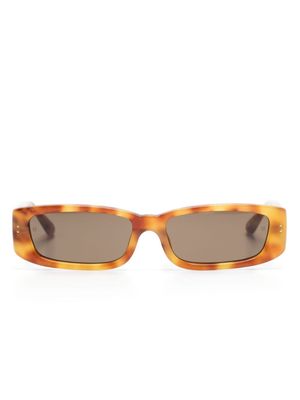 Linda Farrow Talita rectangle-frame sunglasses - Brown