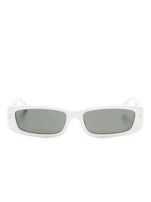 Linda Farrow Talita rectangle-frame sunglasses - White