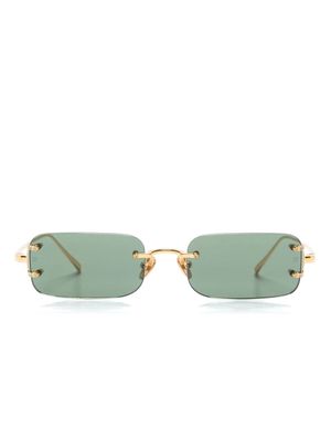 Linda Farrow Taylor rectangle-frame sunglasses - Gold