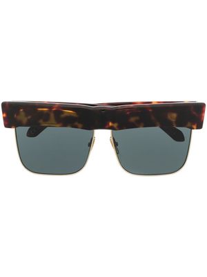Linda Farrow tortoiseshell-effect oversize-frame sunglasses - Brown