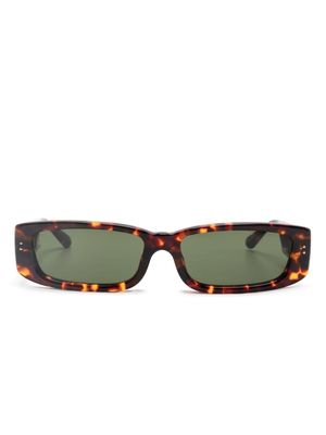 Linda Farrow tortoiseshell-effect rectangle-frame sunglasses - Brown