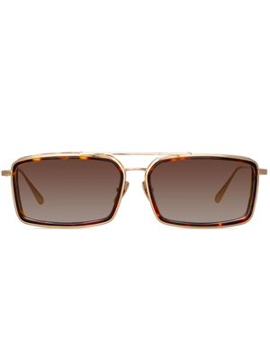 Linda Farrow tortoiseshell-effect square-frame sunglasses - C2