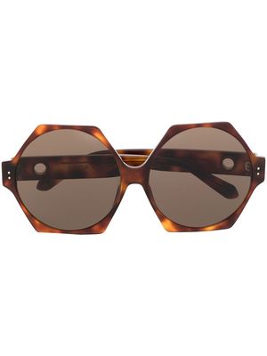 Linda Farrow tortoiseshell-effect square sunglasses - Brown