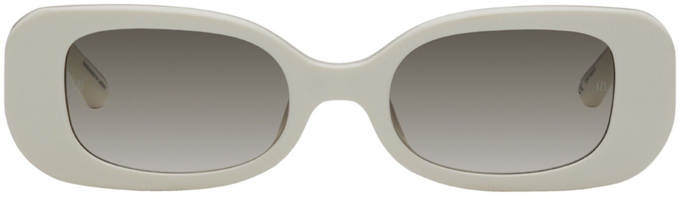 LINDA FARROW White & Gold Lola Sunglasses