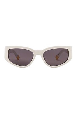 Linda Farrow X Jacquemus Gala Sunglasses in White.