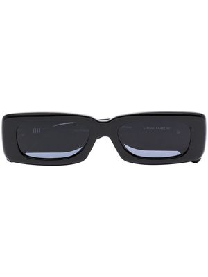 Linda Farrow x The Attico Mini Marfa rectangle-frame sunglasses - Black