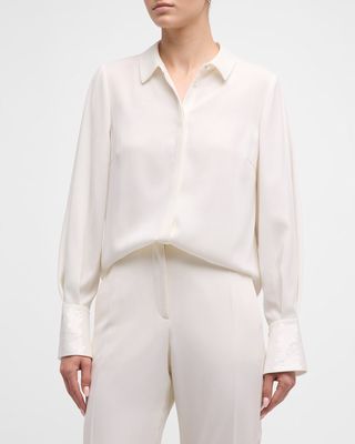 Linden Pleated Sequined Blouse