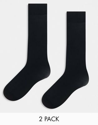 Lindex 2-pack 50 den knee high socks in black