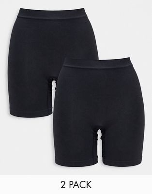 Lindex 2-pack anti chafing shorts in black