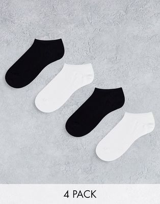 Lindex 4-pack footie sock in black and white