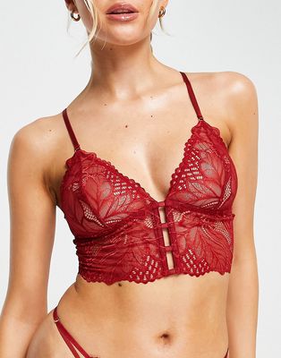 Lindex Jasmin lace longline strappy bralette in red