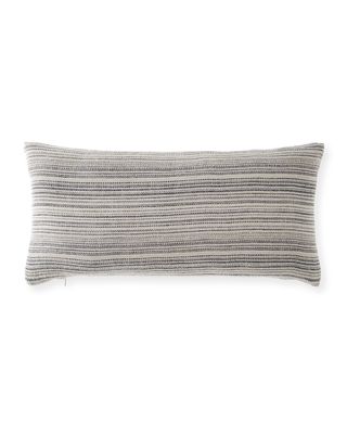 Lindsay Charcoal Feather/Down Pillow, 12" x 25"