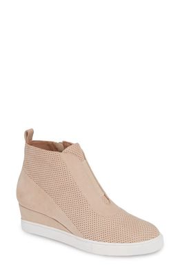 Linea Paolo Anna Wedge Sneaker in Light Pink Perf Suede