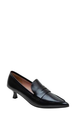 Linea Paolo Calisto Kitten Heel Loafer Pump in Black