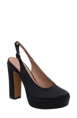 Linea Paolo Ivie Slingback Platform Pump in Black Satin