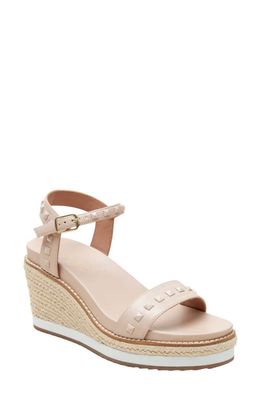 Linea Paolo Vichi Ankle Strap Espadrille Platform Wedge Sandal in Blush Pink