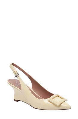 Linea Paolo Vista Slingback Pointed Toe Wedge Pump in Yellow