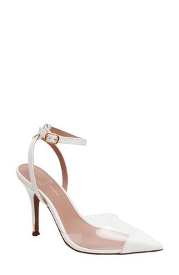 Linea Paolo Yuki Pointed Toe Pump in Clear/Eggshell