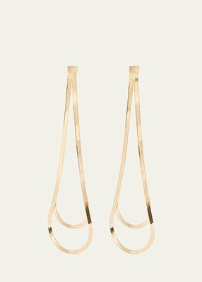 Linear Looped Herringbone Earrings, 5.5"L