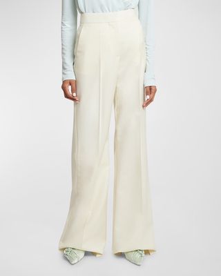 Lined Relaxed Wide-Leg Pants