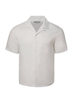 Linen-Blend Convertible Camp Shirt