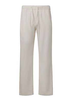 Linen-Blend Drawstring Pants