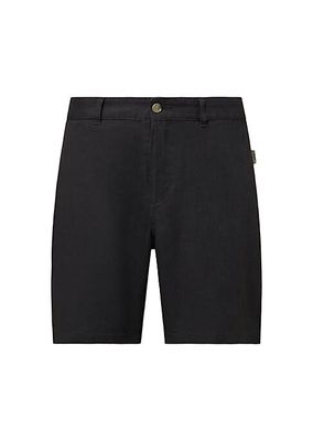Linen Fixed-Waist Shorts
