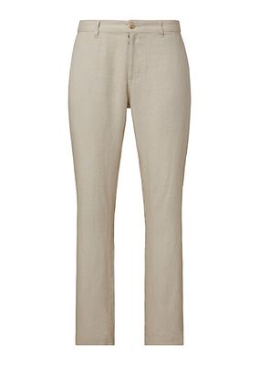 Linen Flat-Front Trousers
