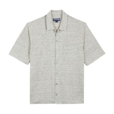 Linen Jersey Bowling Shirt Solid
