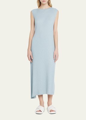 Linen-Like Pleats Dress