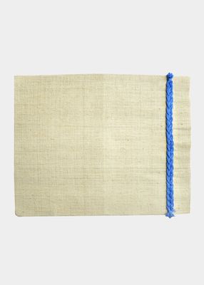 Linen Placemat with Blue Braided Rope Trim