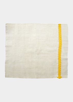 Linen Placemat with Yellow Braided Rope Trim