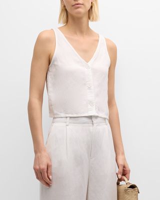 Linen Reversible Button Tank Top